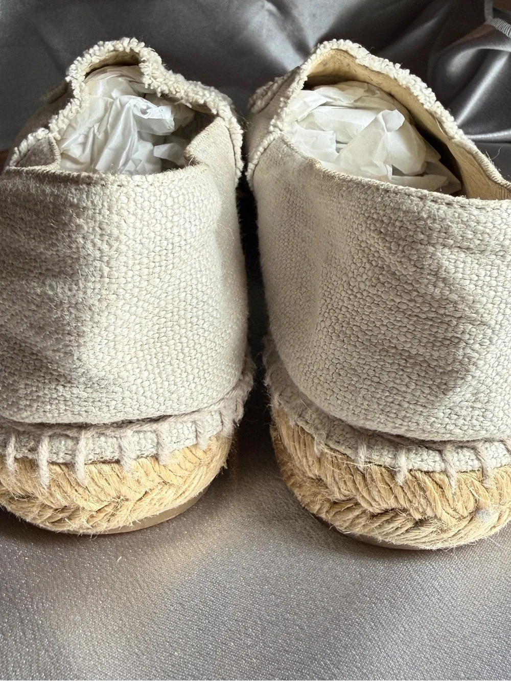 CHANEL Interlocking CC Logo Canvas Espadrilles Women's Size 39 US 8 Quiet Luxury